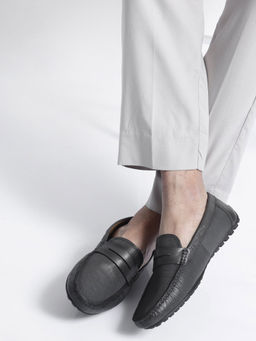 Rare Rabbit - Saffian Dark Olive Genuine Leather Loafers