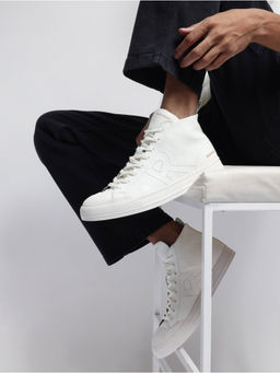 Rare Rabbit - Sauron Hi Pro Primary White Genuine Leather Sneaker