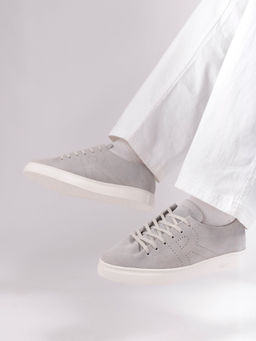 Rare Rabbit - Skin Light Grey Suede Leather Sneaker