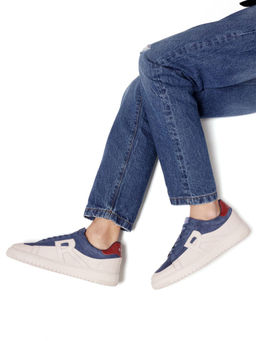 Rare Rabbit - Terra Blue & White Genuine Leather Sneaker