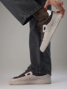 Rare Rabbit - Terra White & Grey Genuine Leather Sneaker