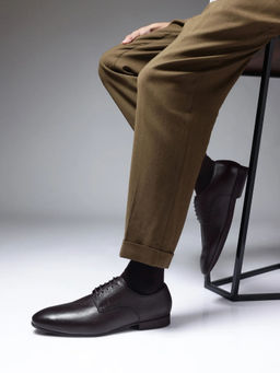 Rare Rabbit - Wolve Dark Brown Genuine Leather Formal Derbies