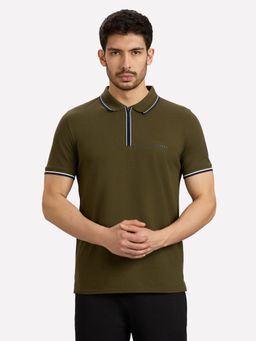 SKECHERS - Green Solid Polo T-Shirt