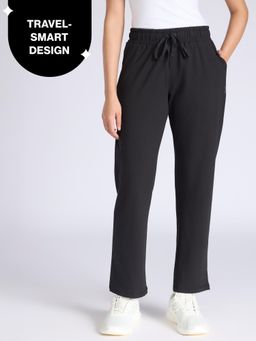 Nykd by Nykaa - Ultimate Cotton Travel Pants- Relaxed Fit with Spill-Safe Zip Pockets NYAT502 Jet Black