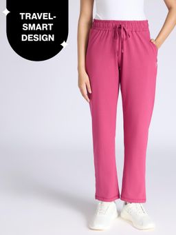 Nykd by Nykaa - Ultimate Comfort Cotton Travel Pants in Relaxed Fit with Spill Safe Zip Pockets NYAT502 M Grape