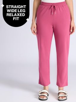 Nykd by Nykaa - Comfort Cotton French Terry Straight Leg Lounge Track Pants NYLE606 Grape