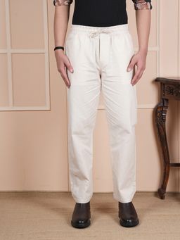 Style Shoes - Elasticated Drawstring Linen Cream Pant