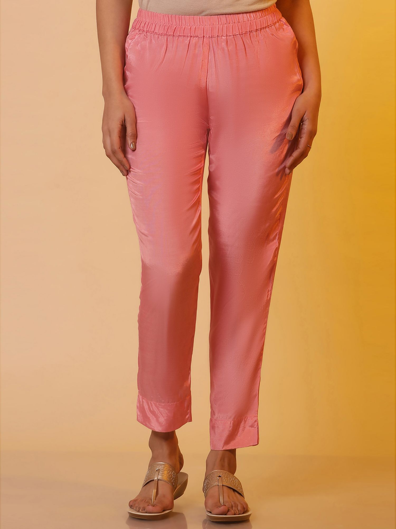 aurelia Pink Shantung Pants-picture-19
