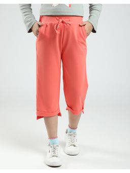 Monte Carlo - Girls Solid Regular Fit Capri - Coral