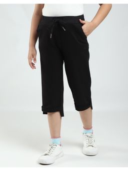 Monte Carlo - Girls Solid Regular Fit Capri - Black