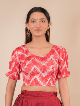 BINDIGASM'S ADVI - Bandhan Tie Dye Glitter Stretchable Pull On Stitched Blouse