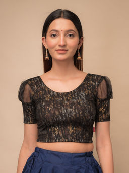 BINDIGASM'S ADVI - Jaya Multi Foil Puff Sleeve Stretchable Pull On Stitched Blouse