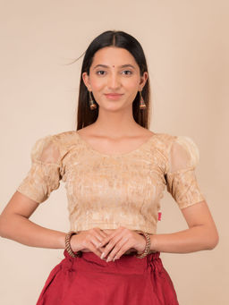 BINDIGASM'S ADVI - Jaya Multi Foil Puff Sleeve Stretchable Pull On Stitched Blouse