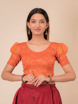 BINDIGASM'S ADVI - Jaya Multi Foil Puff Sleeve Stretchable Pull On Stitched Blouse