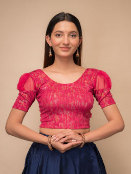 BINDIGASM'S ADVI - Jaya Multi Foil Puff Sleeve Stretchable Pull On Stitched Blouse