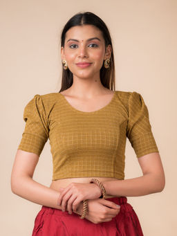 BINDIGASM'S ADVI - Irum Zari Stripes Voluminous Sleeves Stretchable Pull On Stitched Blouse