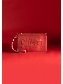 PRIMAL GRAY - Womens Red High Maintenance Leather Travel Pouch