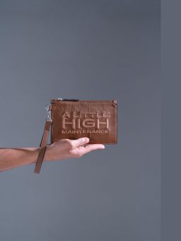 PRIMAL GRAY - Womens Tan A Little High Maintenance Leather Travel Pouch