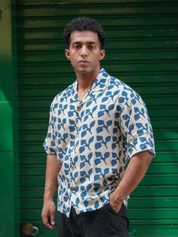Oje' - Men Half Sleeves Viscose Blend Printed Shirt