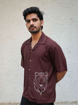 Oje' - Men Half Sleeves Modal Embroidered Shirt