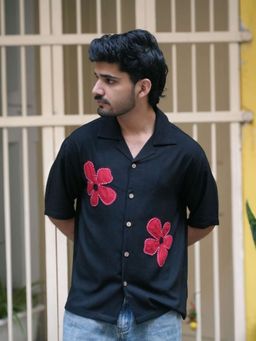 Oje' - Men Half Sleeves Modal Embroidered Shirt
