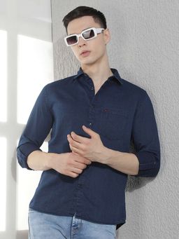 CRIMSOUNE CLUB - Men Full Sleeves Cotton Solid/Plain Shirt