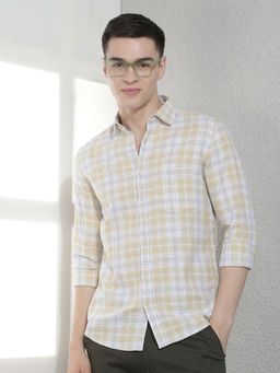 CRIMSOUNE CLUB - Men Full Sleeves Cotton Checks Shirt