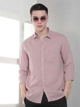 CRIMSOUNE CLUB - Men Full Sleeves Lyocell Blend Solid/Plain Shirt