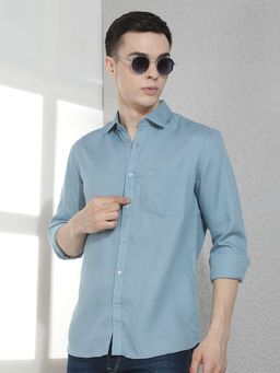 CRIMSOUNE CLUB - Men Full Sleeves Cotton Blend Solid/Plain Shirt
