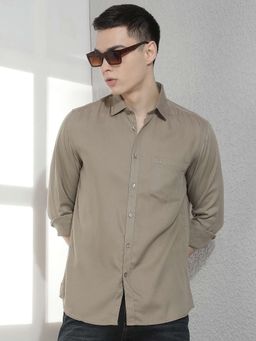 CRIMSOUNE CLUB - Men Full Sleeves Cotton Blend Solid/Plain Shirt