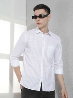 CRIMSOUNE CLUB - Men Full Sleeves Cotton Blend Stripes Shirt