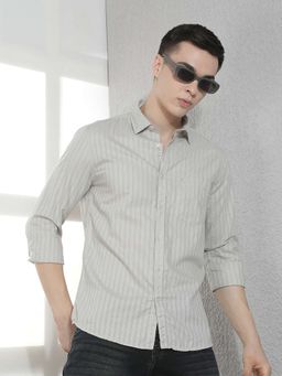 CRIMSOUNE CLUB - Men Full Sleeves Cotton Blend Stripes Shirt
