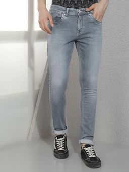 CRIMSOUNE CLUB - Men Skinny Cotton Blend Solid/Plain Jeans