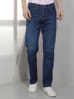 CRIMSOUNE CLUB - Men Straight Cotton Blend Solid/Plain Jeans