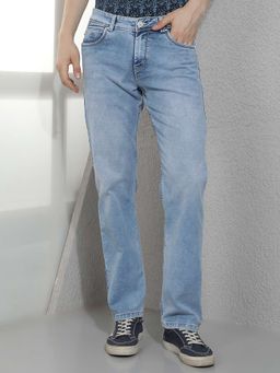 CRIMSOUNE CLUB - Men Straight Cotton Blend Solid/Plain Jeans