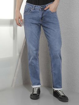 CRIMSOUNE CLUB - Men Slim Cotton Blend Solid/Plain Jeans