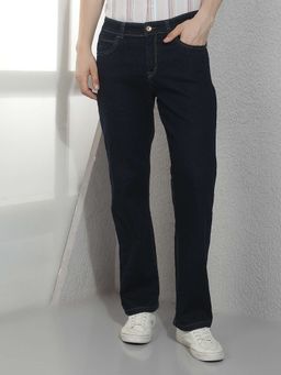 CRIMSOUNE CLUB - Men Straight Cotton Blend Solid/Plain Jeans