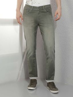 CRIMSOUNE CLUB - Men Slim Cotton Blend Solid/Plain Jeans
