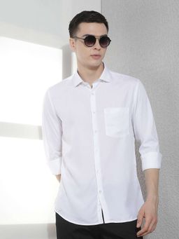CRIMSOUNE CLUB - Men Full Sleeves Viscose Blend Solid/Plain Shirt