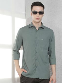 CRIMSOUNE CLUB - Men Full Sleeves Viscose Blend Solid/Plain Shirt