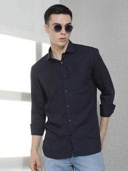 CRIMSOUNE CLUB - Men Full Sleeves Viscose Blend Solid/Plain Shirt