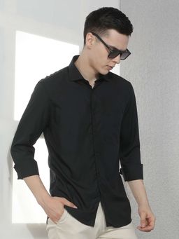 CRIMSOUNE CLUB - Men Full Sleeves Viscose Blend Solid/Plain Shirt