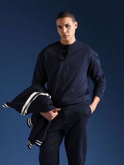 The Bear House - Men Full Sleeves Cotton Solid/Plain Sweatshirt