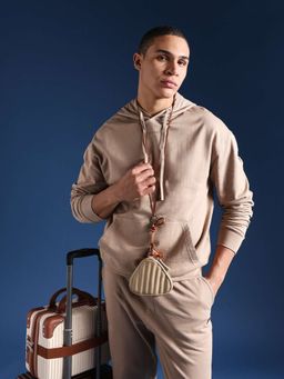 The Bear House - Men Full Sleeves Cotton Solid/Plain Hoodie