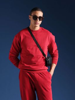 The Bear House - Men Full Sleeves Cotton Solid/Plain Sweatshirt