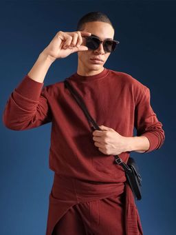 The Bear House - Men Full Sleeves Cotton Solid/Plain Sweatshirt