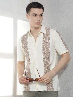 CRIMSOUNE CLUB - Men Half Sleeves Cotton Blend Printed Shirt