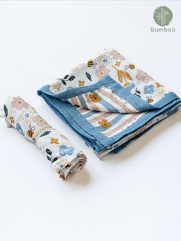 Cocoon Care - Bamboo Busy Bees Bamboo Muslin Blanket & Swaddle Set