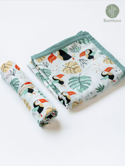 Cocoon Care - Bamboo Happy Toucan Bamboo Muslin Blanket & Swaddle Set