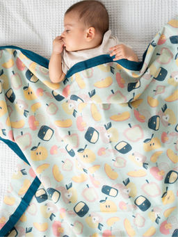 Cocoon Care - Bamboo Apple Splash Bamboo Muslin Blanket & Hooded Towel